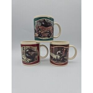 Vintagr Otagiri 1995 Donald Boncela Duck Decoy Coffee Mugs Set of 3 Enesco